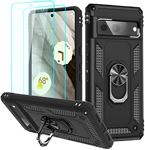 For Google Pixel 7 Case With Hd Screen Protector [2 Pack] Military Grade Shockproof Phone Case Pass 16Ft Drop Test   Built In Ro