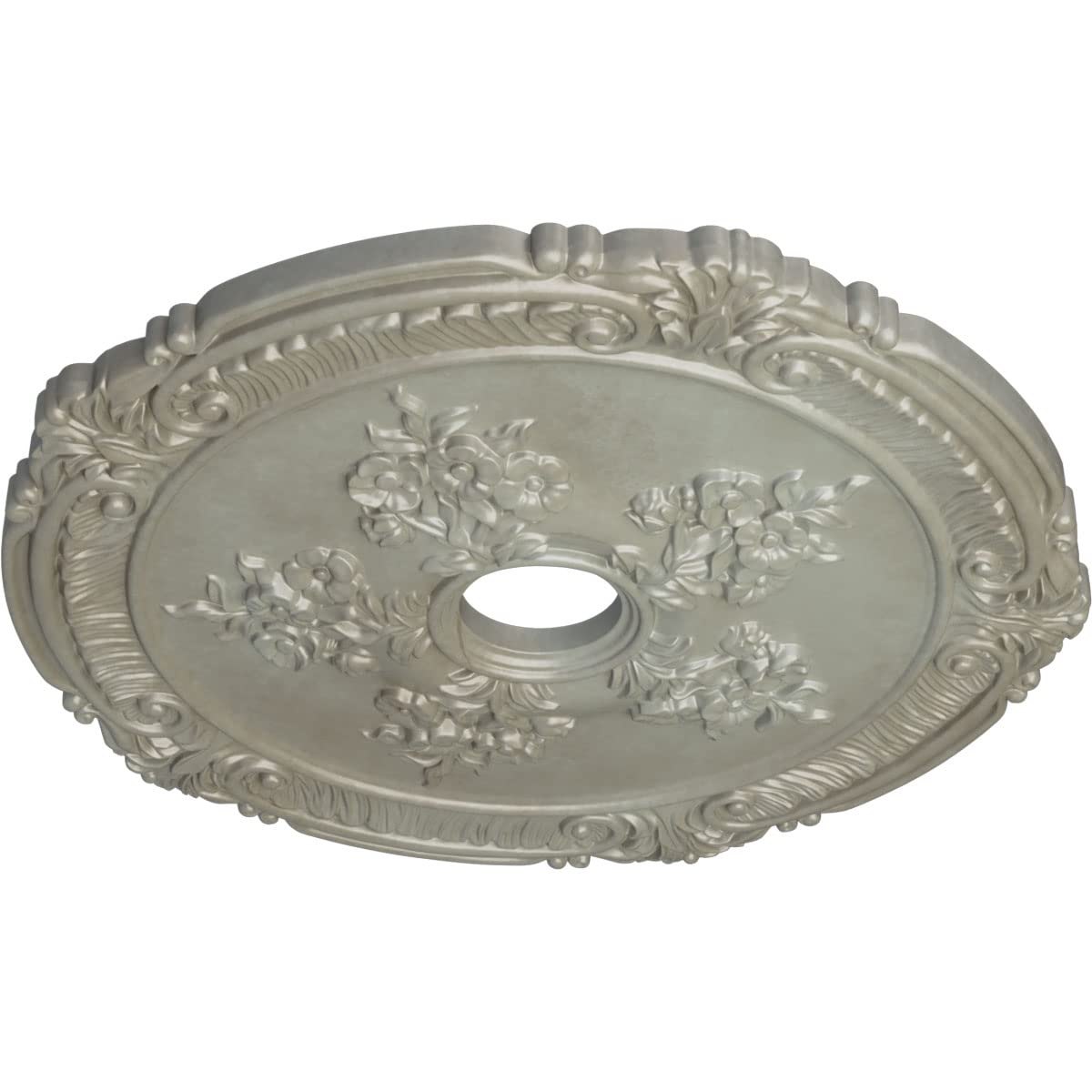 Ekena Millwork Cm26Atfls Attica With Rose Ceiling Medallion, 26''Od X 3 3/4''Id X 1 1/2''P, Hand Painted Flash Gold