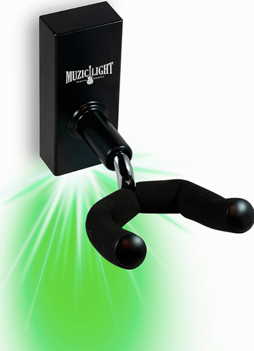 Muziclight Light Up Guitar Wall Mount, LED Guitar Wall Hanger, Guitar Wall Bracket with Light, Lit Holder for Electric Guitars, 