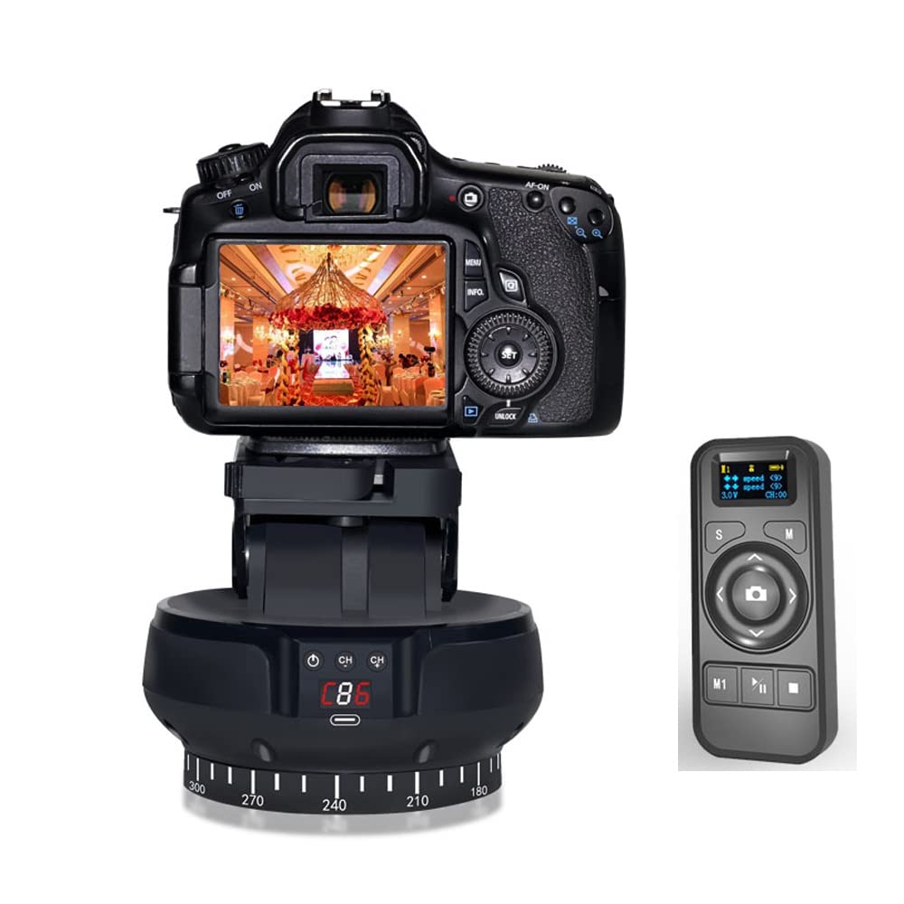 Mcoplus YT1200 Intelligent Rotation Remote Control Pan Tilt Head, Automatic Motorized Rotating Panoramic Head for Cameras/Smartp