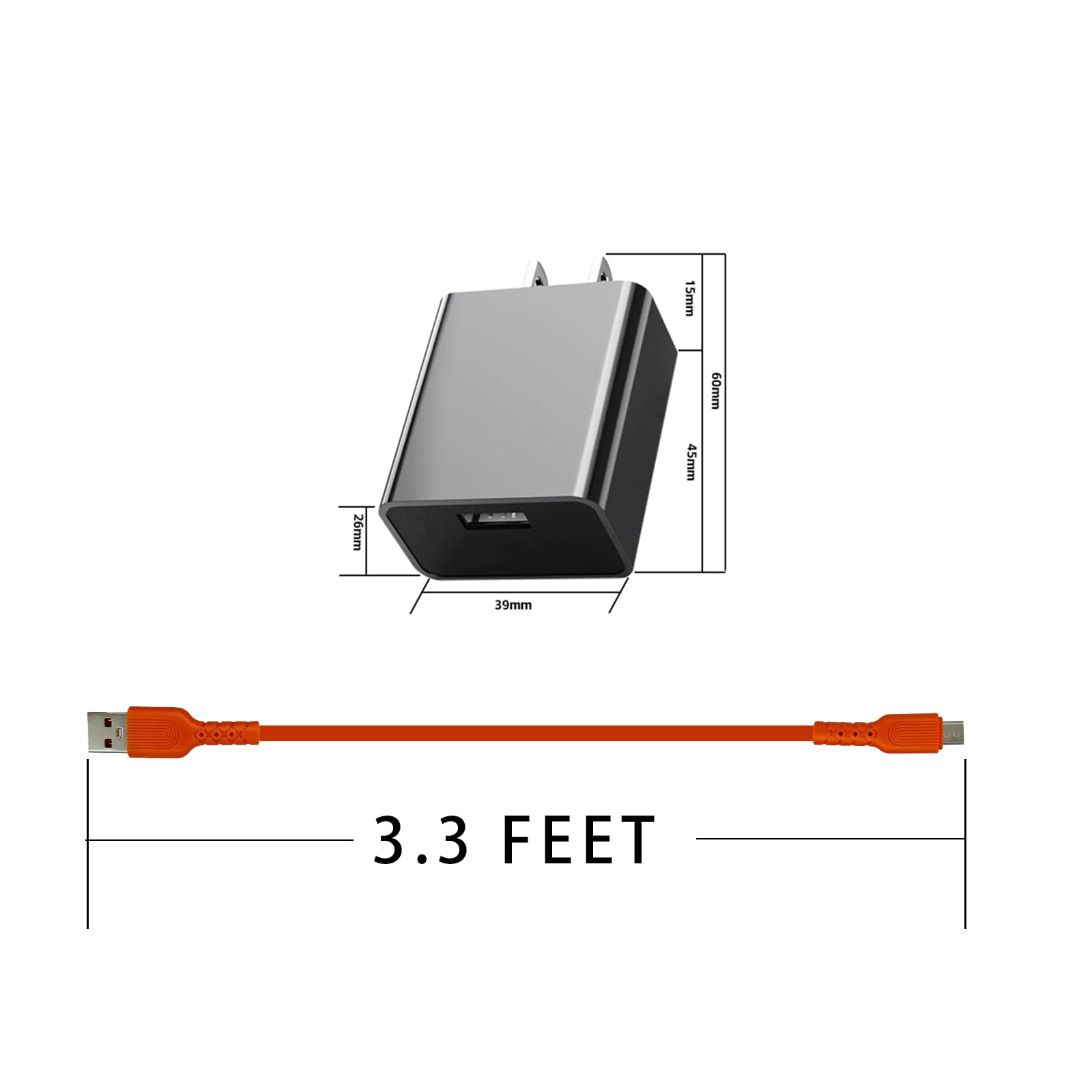 Charger For Adt/Ring/Aiwit Doorbell Camera, Charging Cable Cord With Power Adapter