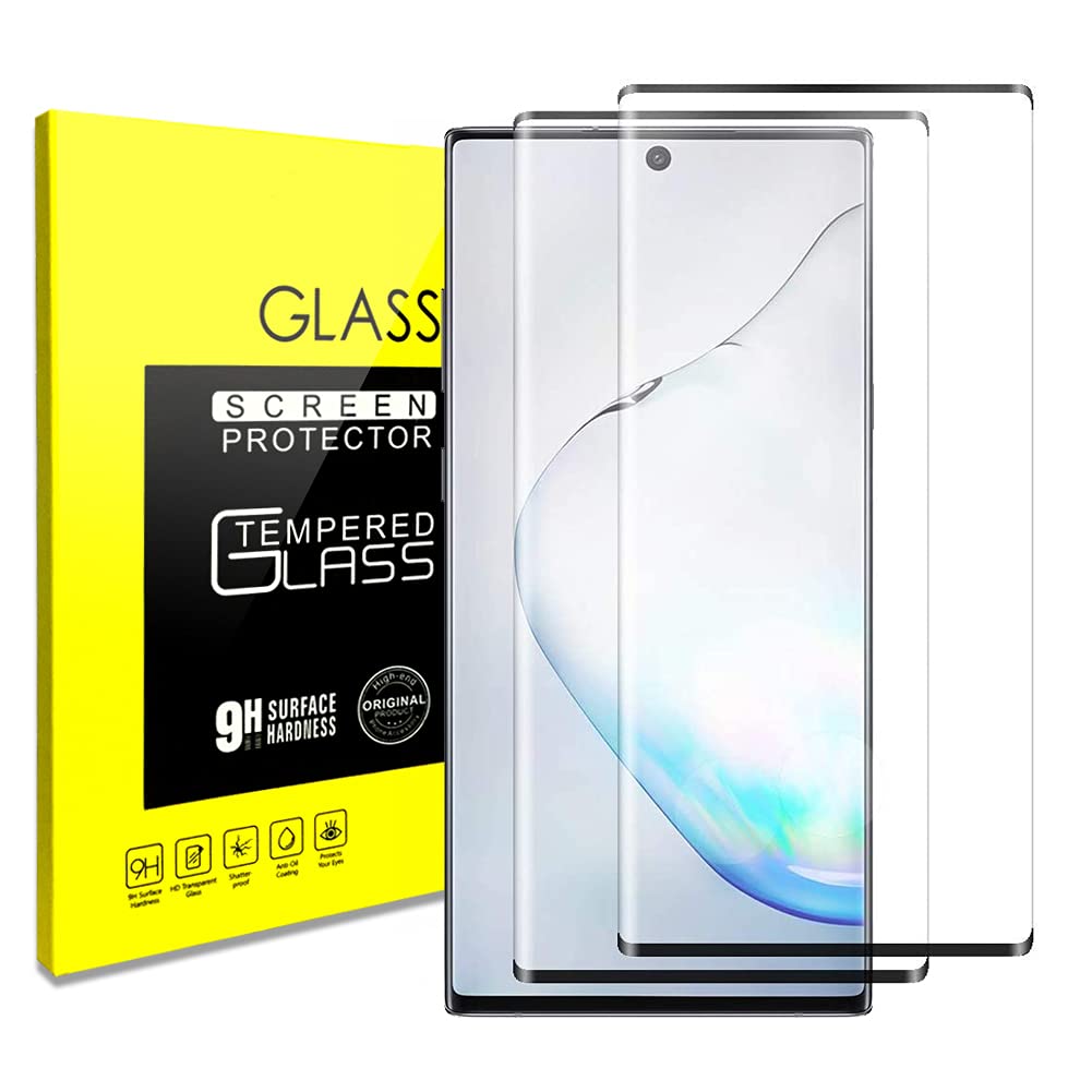Samsung Galaxy Note 10 Tempered Glass Screen Protector Galaxy Note 10 [3D Curved] [Fingerprint Recognition] Clear Full Screen Co