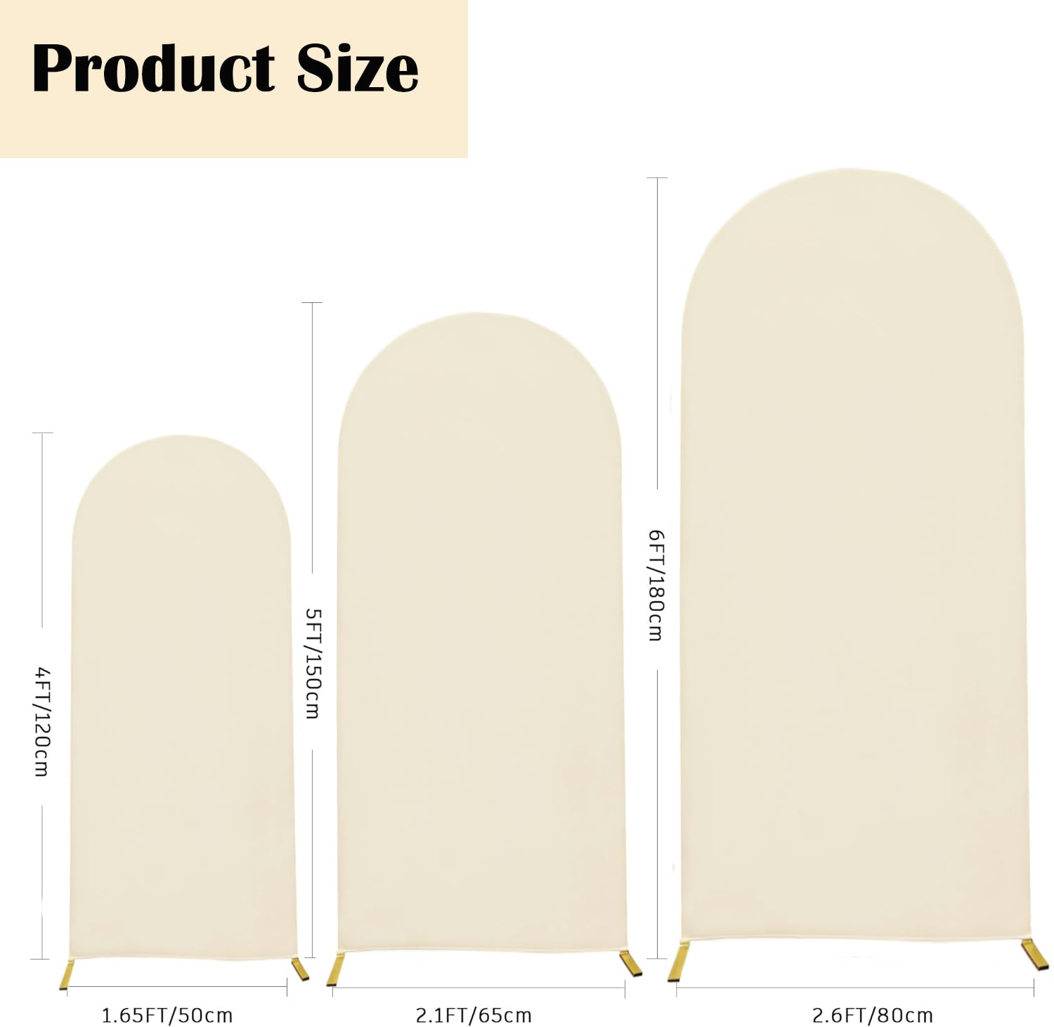 Maiangel Set Of 3 Wedding Arch Cover Spandex Fitted Stretchy Arch Stand Covers,2 Sided Round Top Chiara Backdrop Cover For Party