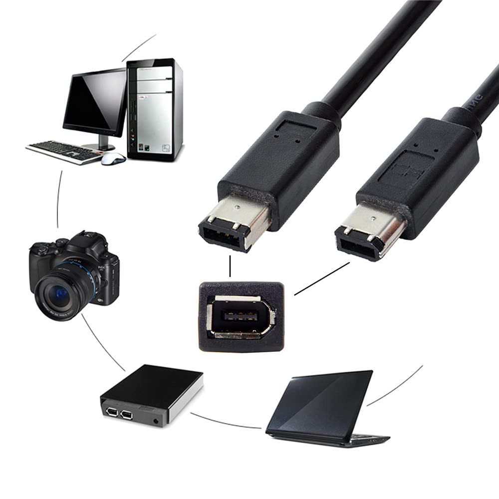 Nfhk 6 Pin To 6Pin Firewire 400 To Firewire 400 6 6 Ilink Cable Ieee 1394 1.8M Black