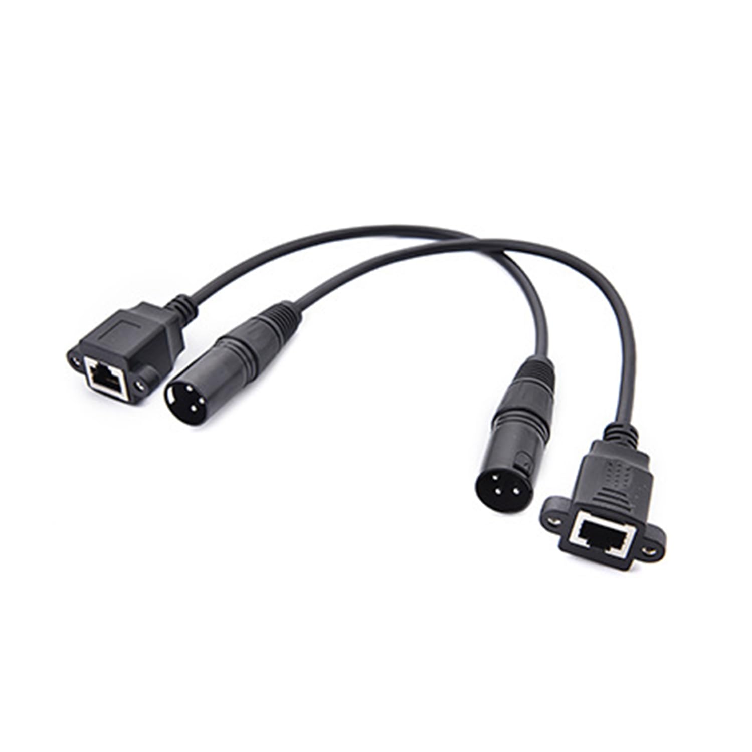 Maxmoral 2pcs 3 Pole XLR to RJ45 DMX512 Adapter RJ45 to Male XLR DMX Cable, XLR Audio Cable for Stage and Recording Studio