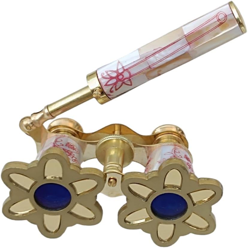 Opera Glasses 3X Magnification With Compass Premium Brass & Crystal Clear Optics Elegant Glasses For Theater, Concerts & Cinemas