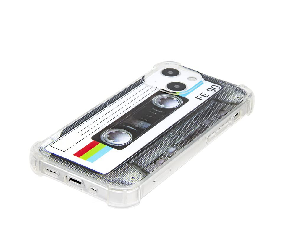 Fateamll Case For Iphone 13 Mini, Matte Finish Heavy Duty Soft Back Cover With Reinforced Corners Tpu Soft Bumper Retro Cassette