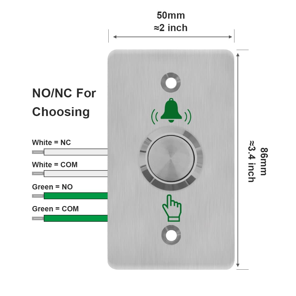 Gagalor Waterproof Ip67 Door Bell Button Switch Stainless Steel No&Nc Output