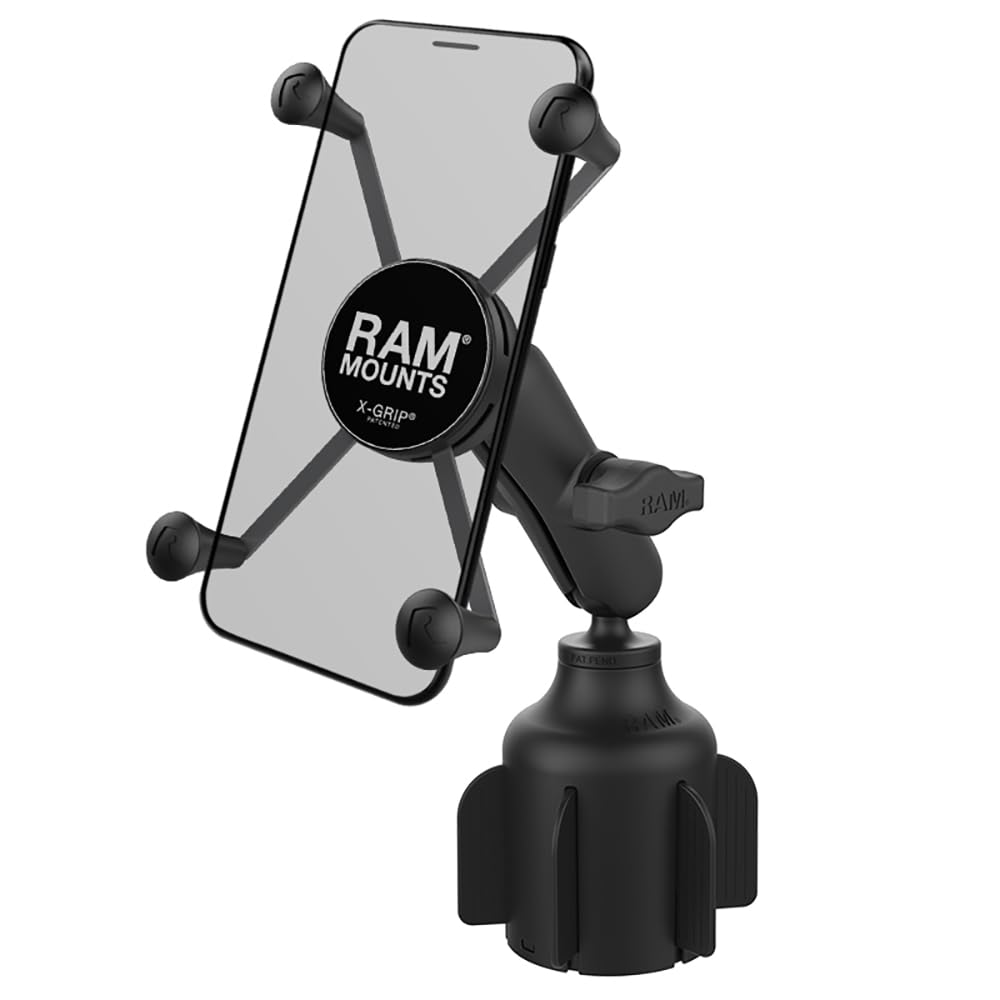 Ram Mounts Rap B 299 4 Un10U X Grip Large Phone Mount With Ram Stubby Cup Holder Base With Medium Arm