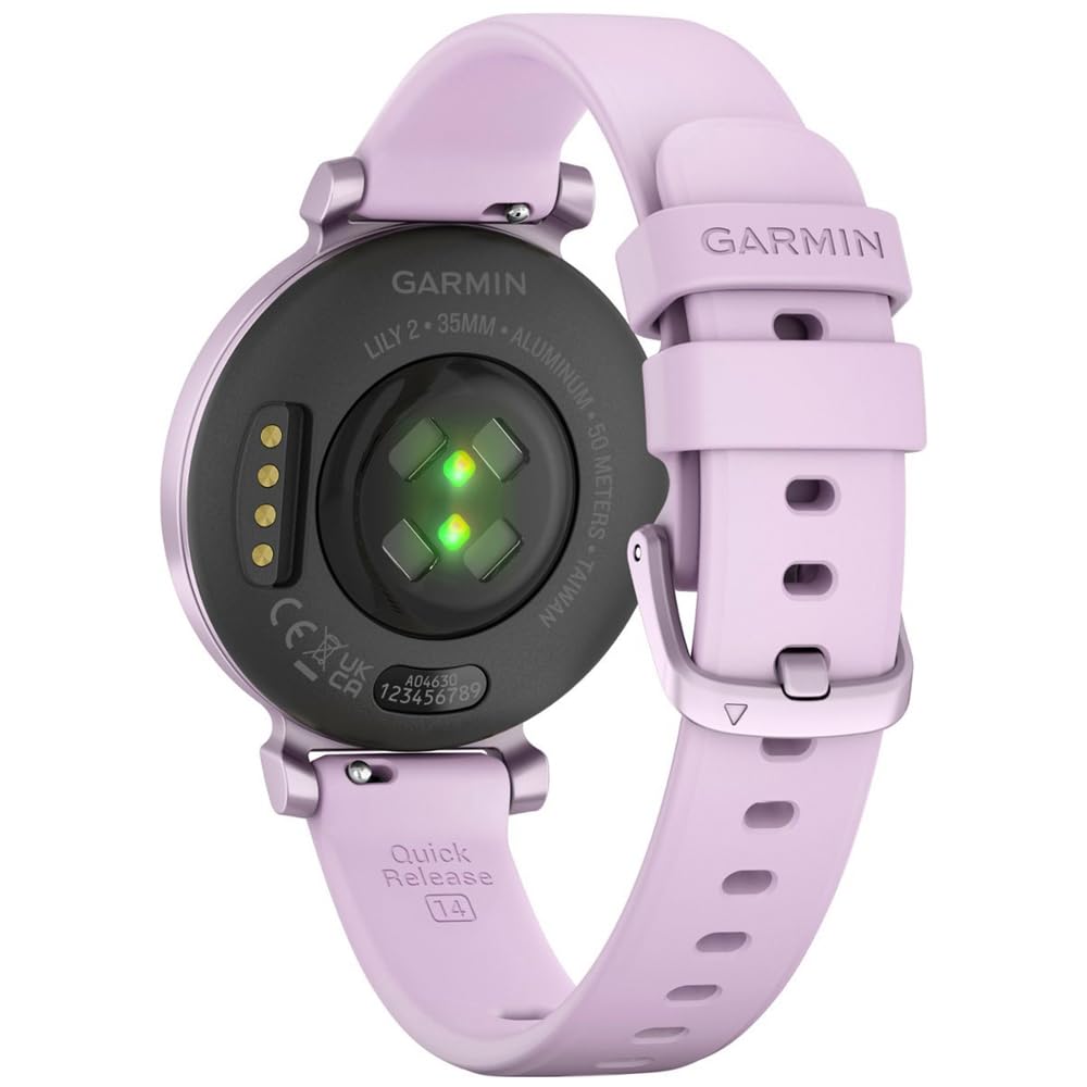 Garmin 010 02839 01 Lily 2 Smartwatch Metallic Lilac With Lilac Silicone Band | Official Usa Partner Model | Bundle With Sport T