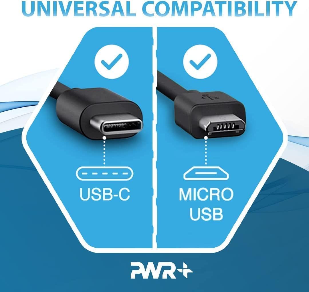 Pwr Fast Charger For Gopro Hero 5 6 7 8 9 10 11 12 Black Session: Ul Listed Extra Long 6.5 Ft Type C Charger Adapter Usb C Cable