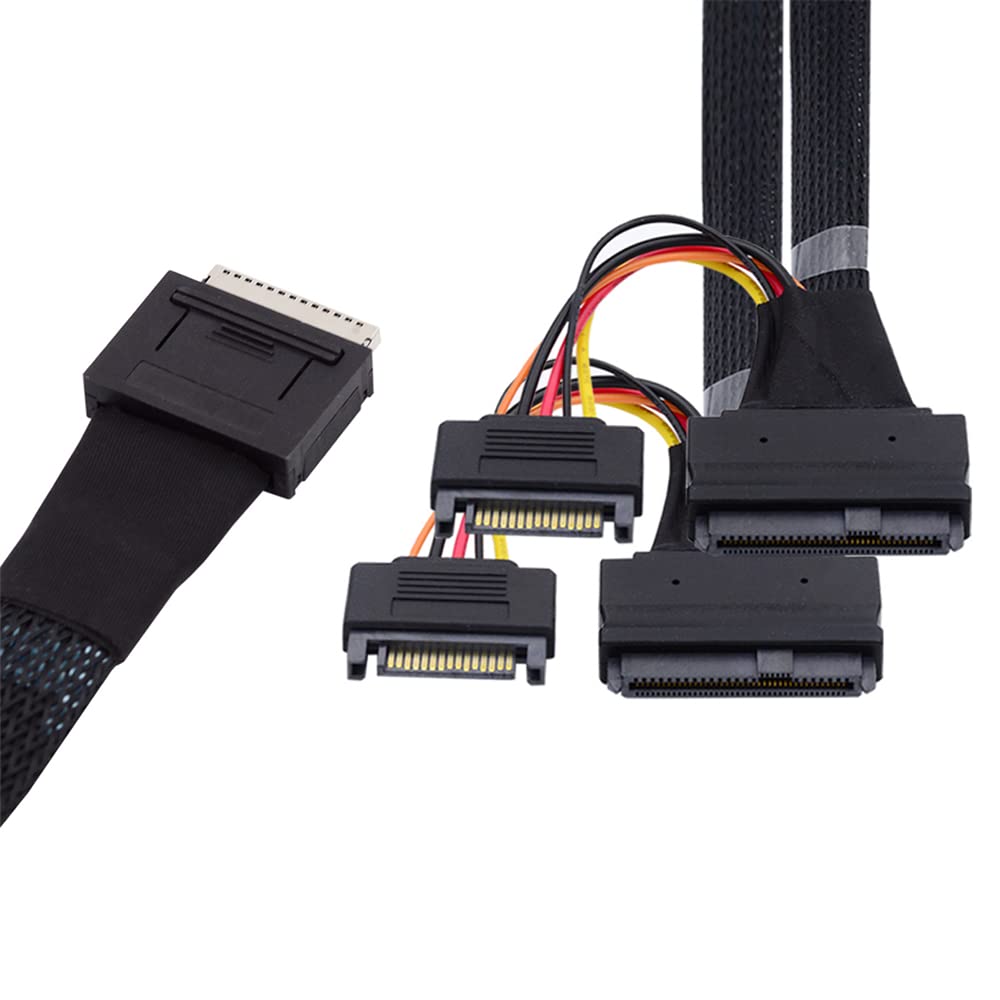 Cablecc 50Cm Oculink Pcie Pci Express Sff 8611 8X 8 Lane To Dual Sff 8639 U.2 4X Ssd Data Active Cable