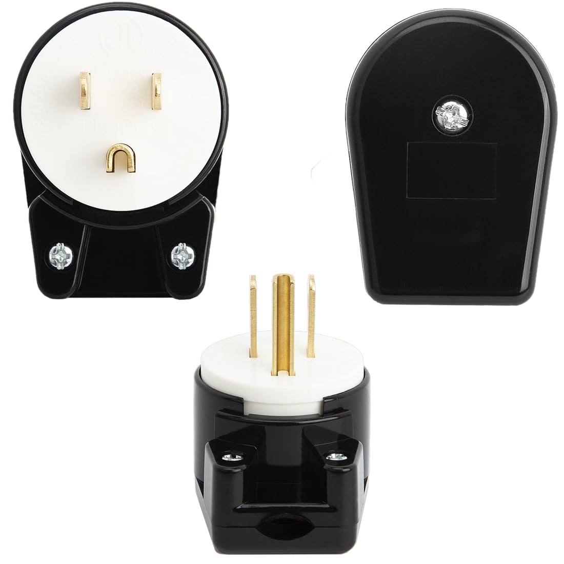 (5Pack) Etl Listed 90 Degree Usa Canada Male Plug Nema 5 15P 3 Pole Angle Diy Plug, 15A 125V Usa 3Pin Right Angle Ac Plug, Nema