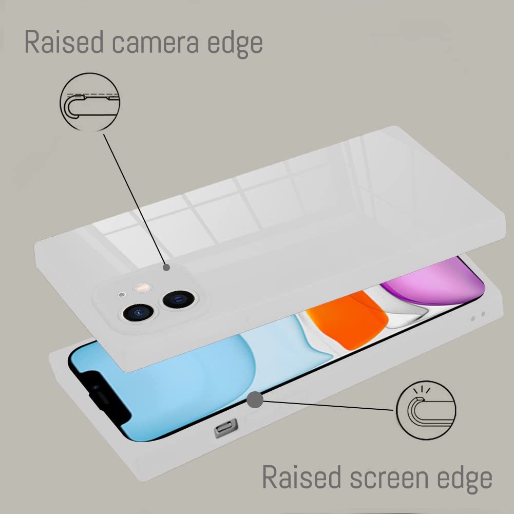 Lsl Compatible Iphone 11 Case Square White Soft Tpu Bumper Anti Drop Anti Scratch Shock Absorption Protective Wireless Slim Cove