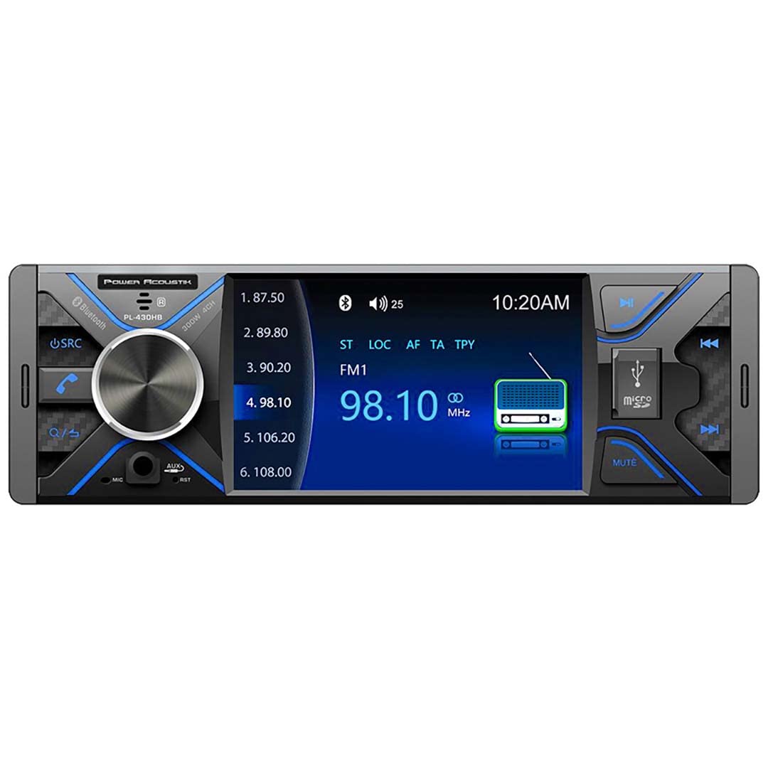Power Acoustik Pl-430Hb Pl-430Hb 4.3-Inch Single-Din In-Dash Dvd Receiver With Bluetooth
