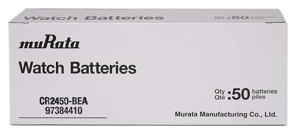 Murata Cr2450 Battery Dl2450 Ecr2450 3V Lithium Coin Cell (100 Batteries)