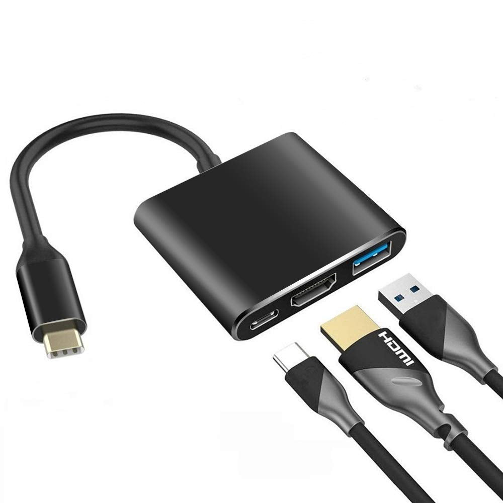 Usb C To Hdmi Adapter, Qidoou Type C Adapter Multiport Usb C Hub With 4K Hdmi Output, Usb 3.0 Port And Usb C Charging Port Compa