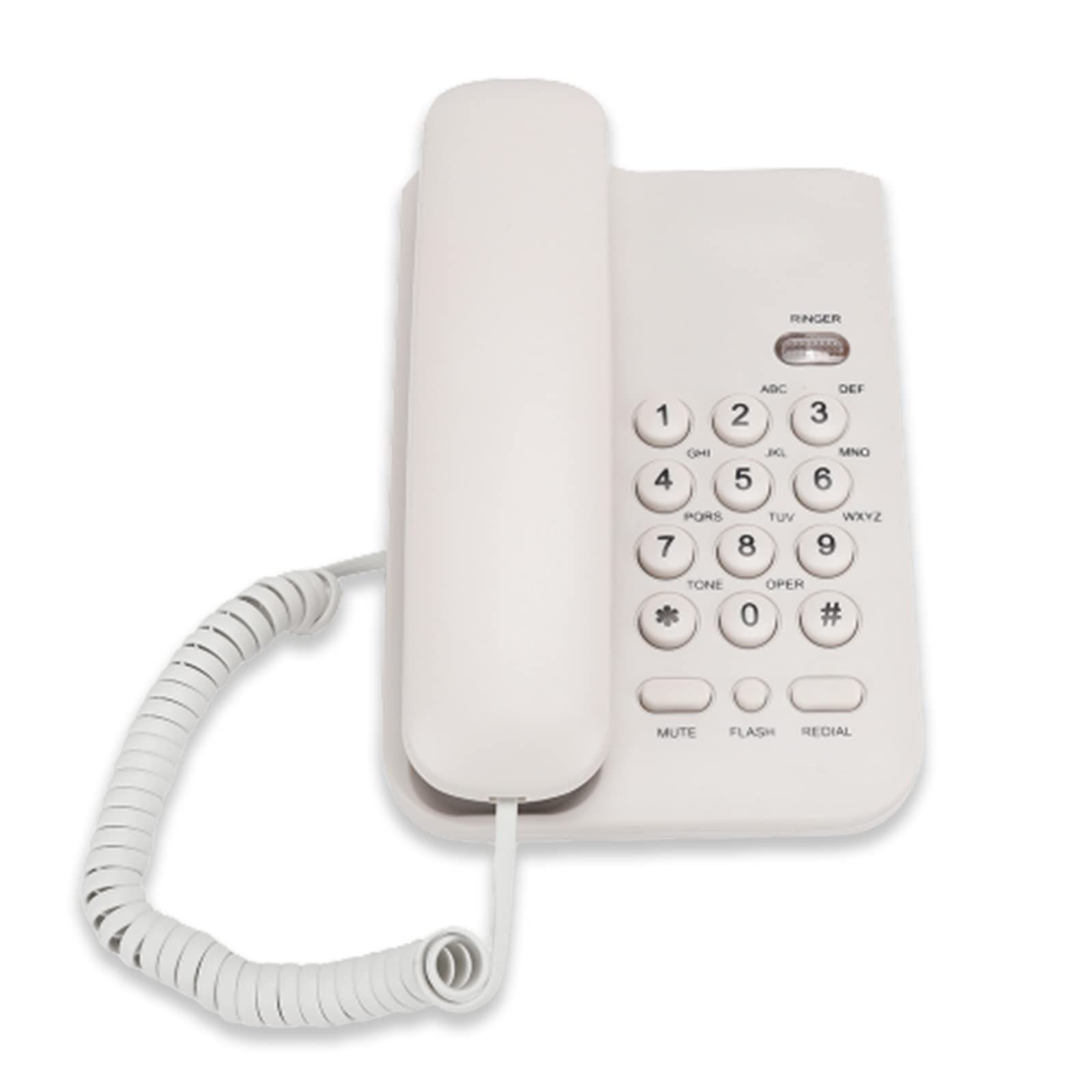 Landline Corded Telephone, T3026Cid Basic No Ac Power Required Landline Phone Wired Telephone For Hotel Home Office(White)