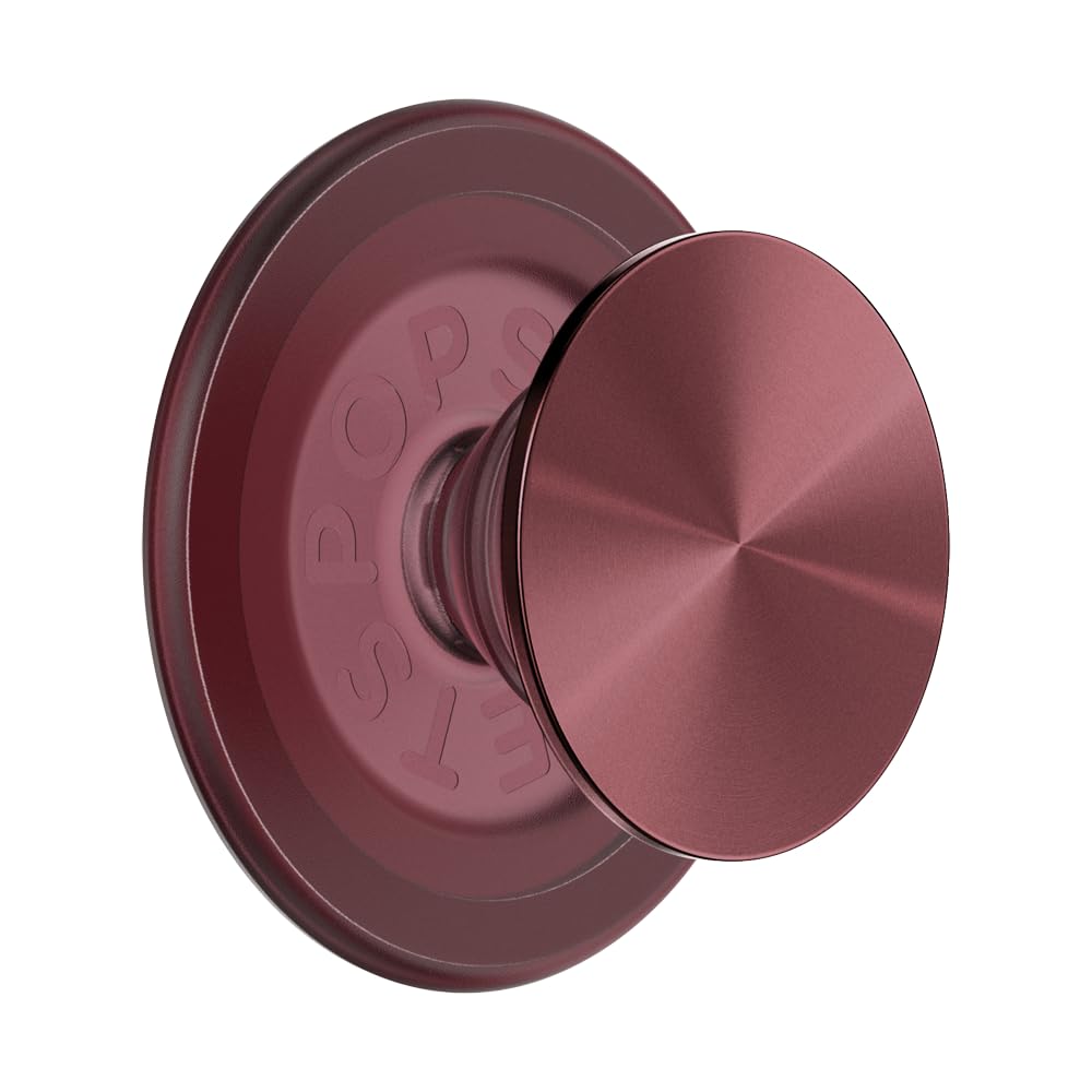 Popsockets Phone Grip Compatible With Magsafe, Phone Holder, Wireless Charging Compatible   Alum Radial Oxblood