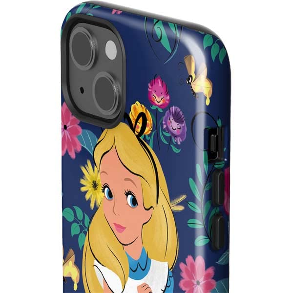 Skinit Impact Phone Case Compatible With Iphone 13   Officially Licensed Disney Alice In Wonderland Floral Print Design