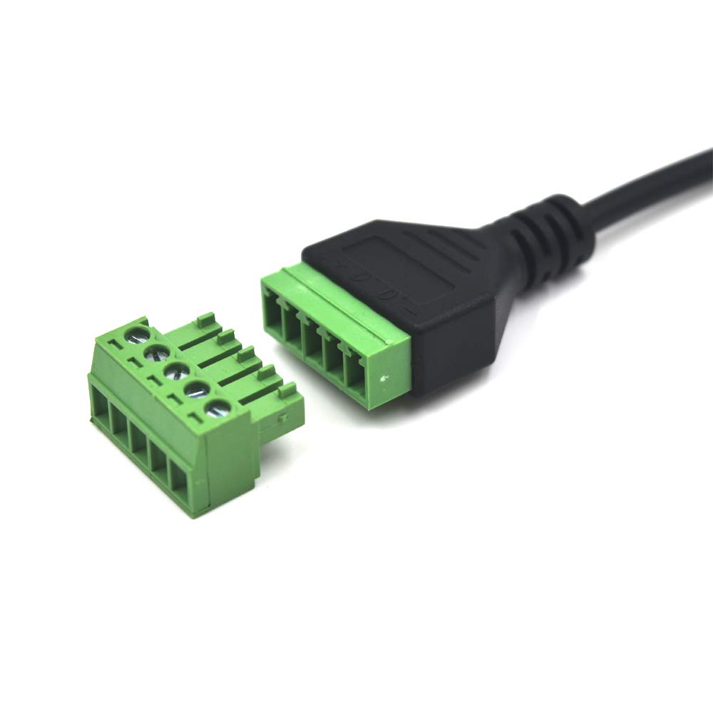 Kework 11.8 Inch Micro Usb Female To 5 Pin Screw Terminal Female Charging And Data Transfer Adapter Connector Converter Extensio