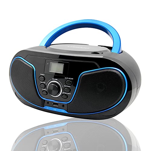 Lonpoo Stereo Cd Boombox Portable Bluetooth Digital Tuner Fm Radio Cd Player With Usb Playback,Bluetooth In,Aux Input And 35Mm E
