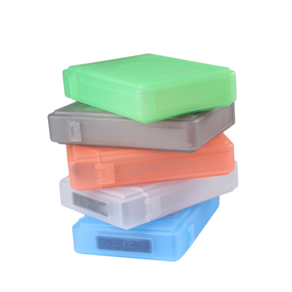 Homsfou 3.5 Inches Hard Drive Cases 5Pcs Storage Boxes Improved Hard Disk Protection Easy Open/Close And Color Options