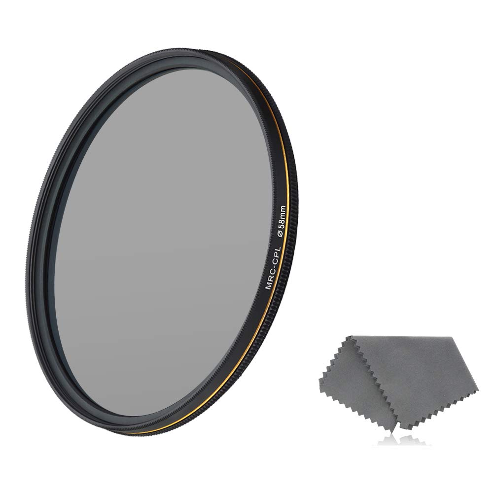 Lenskins 58Mm Cpl Circular Polarizing Filter, 30 Layer Multi Resistant Nano Coated Polarizer Filter With Hd Optics Glass, Ultra