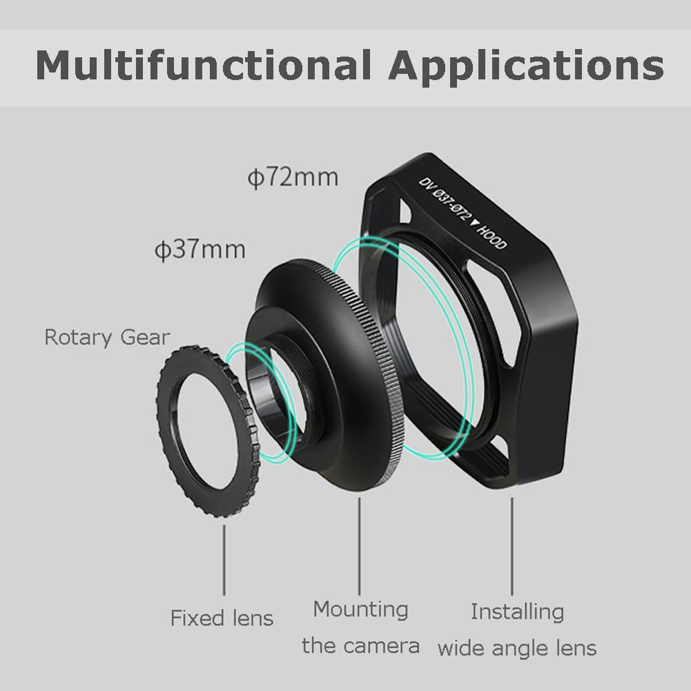 37Mm 72Mm Camera Lens Hood, Lens Hood Sun Shade/, Reduces Lens And Glare For Digital Video Camera And Camcorder