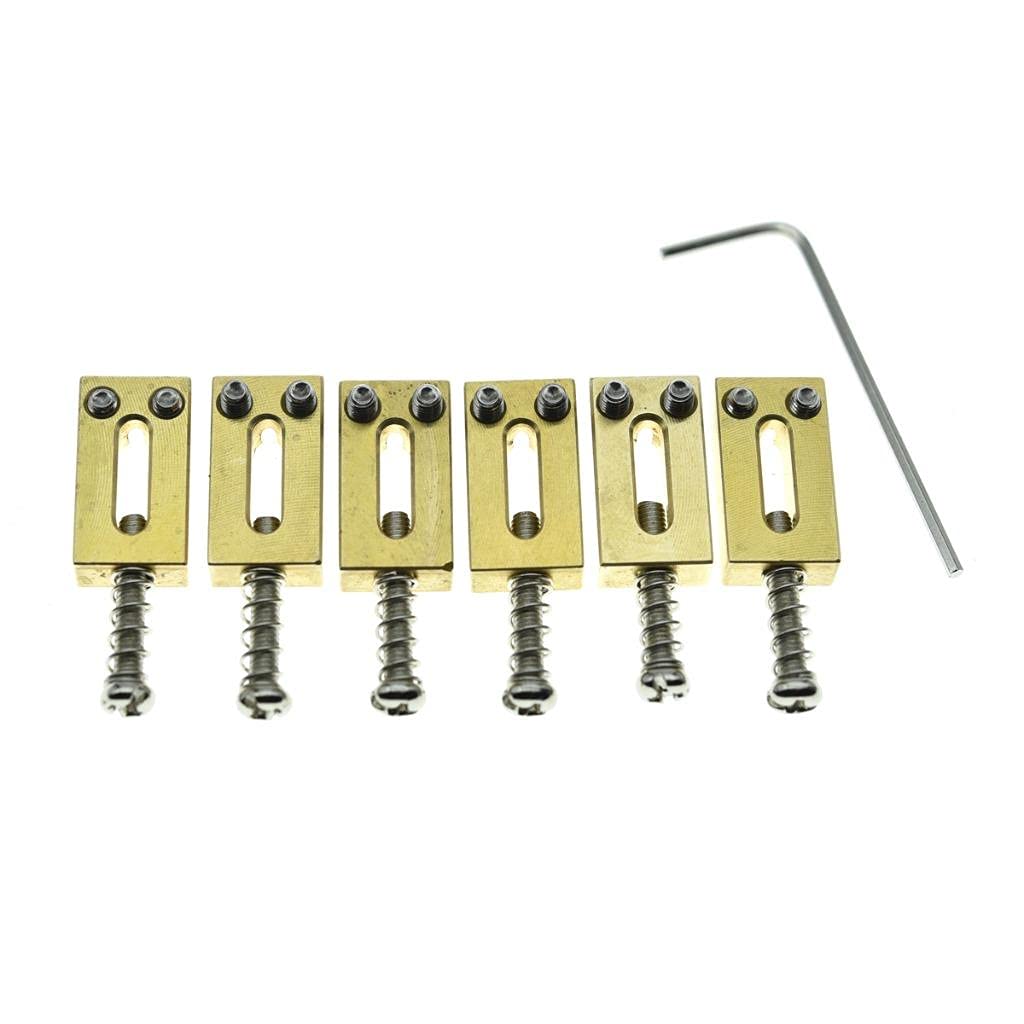 Dopro Solid Brass Guitar Bridge Saddles Brass Saddle 10.5Mm For Stratocaster Or Telecaster