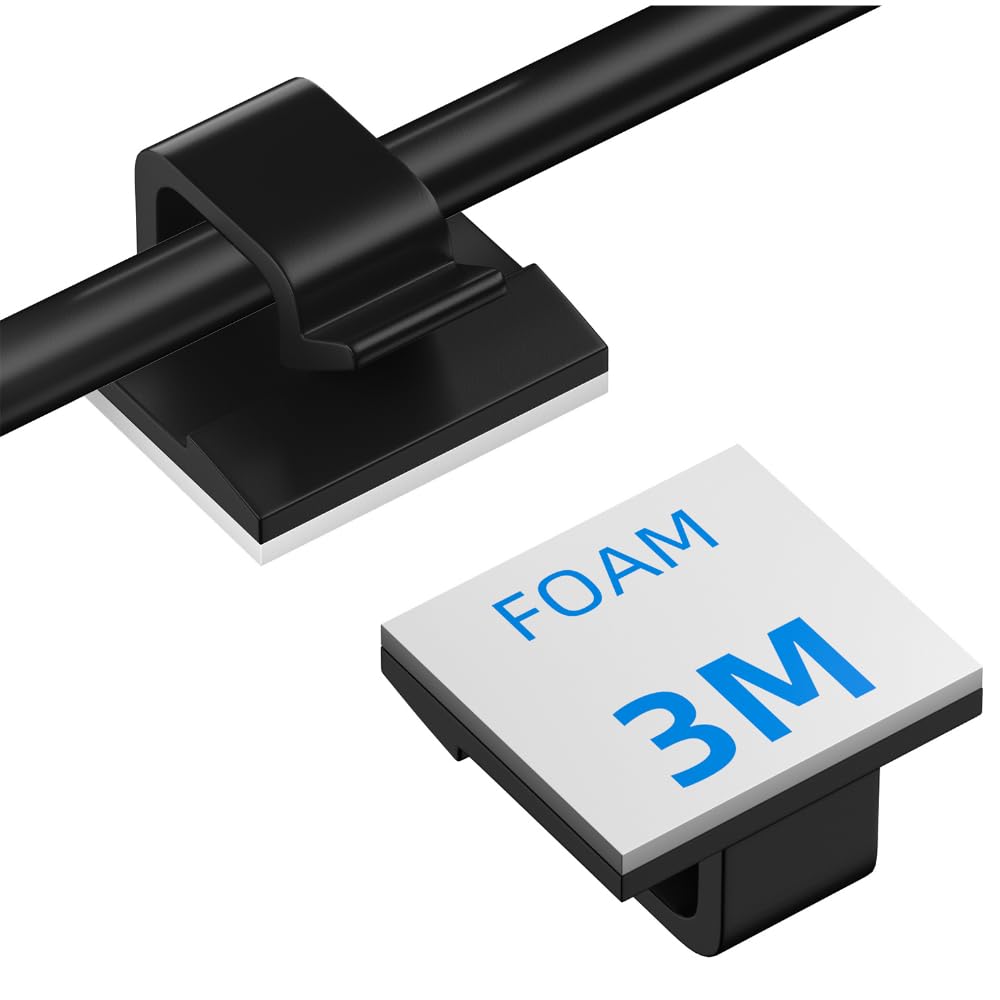 100 Pcs Cable Clips,Adhesive Cord Clips For Usb Cables, Phone Chargers, Ethernet Cables, Car Dash Cam Cables,Christmas Lights, S