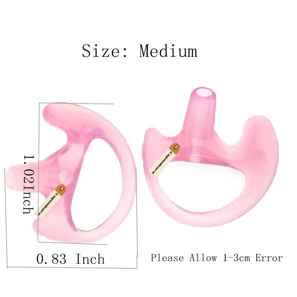 Lsgoodcare 10 Pairs Radio Replacement Earmold Earbud Left And Right Ear Piece Pink Medium For Two Way Radio Acoustic Coil Tube Earpiece   Open Ear Insert Walkie Talkie Earmould Ear Bud Soft Silicone