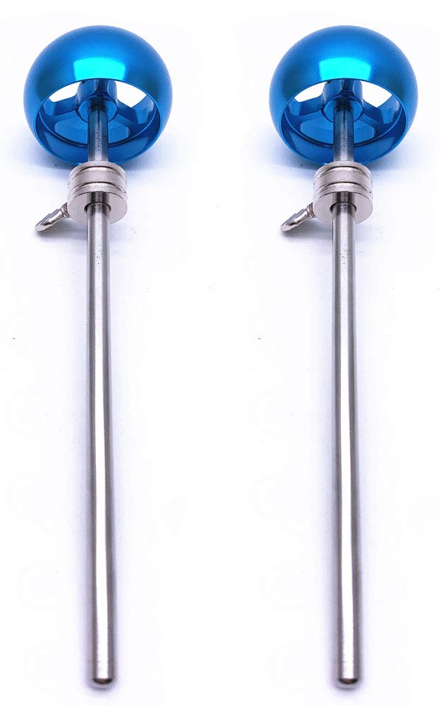 Jiayouy 2 Pieces Bass Drum Pedal Beater Aluminum Alloy Hammer Head Percussion Instrument Accessory Part Blue 1
