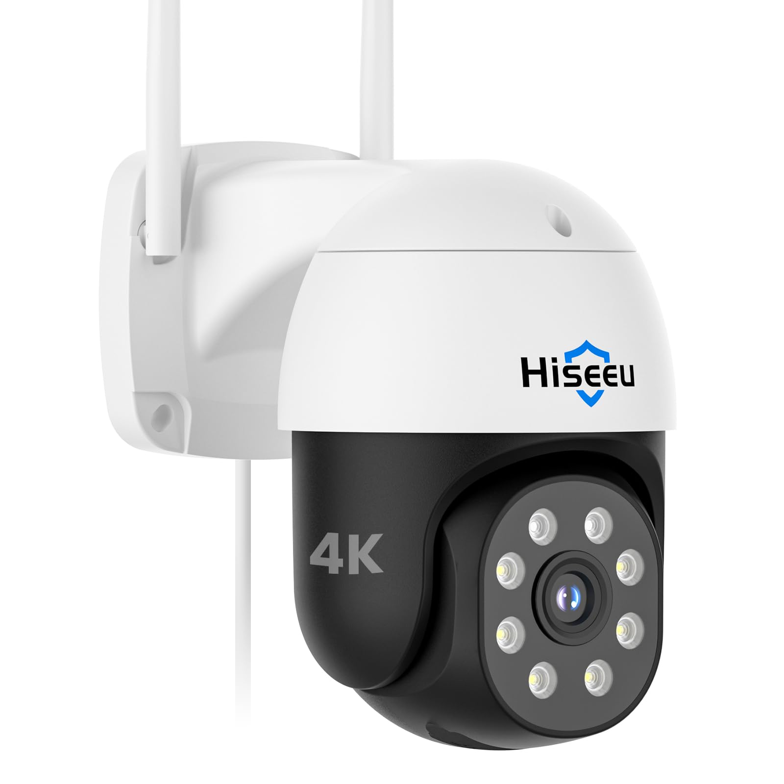 Hiseeu 4K 8MP Security Camera Outdoor, Wireless Home Security Camera with Pan & Tilt, WiFi Pro 2.4/5GHz, Auto Tracking, Color Ni