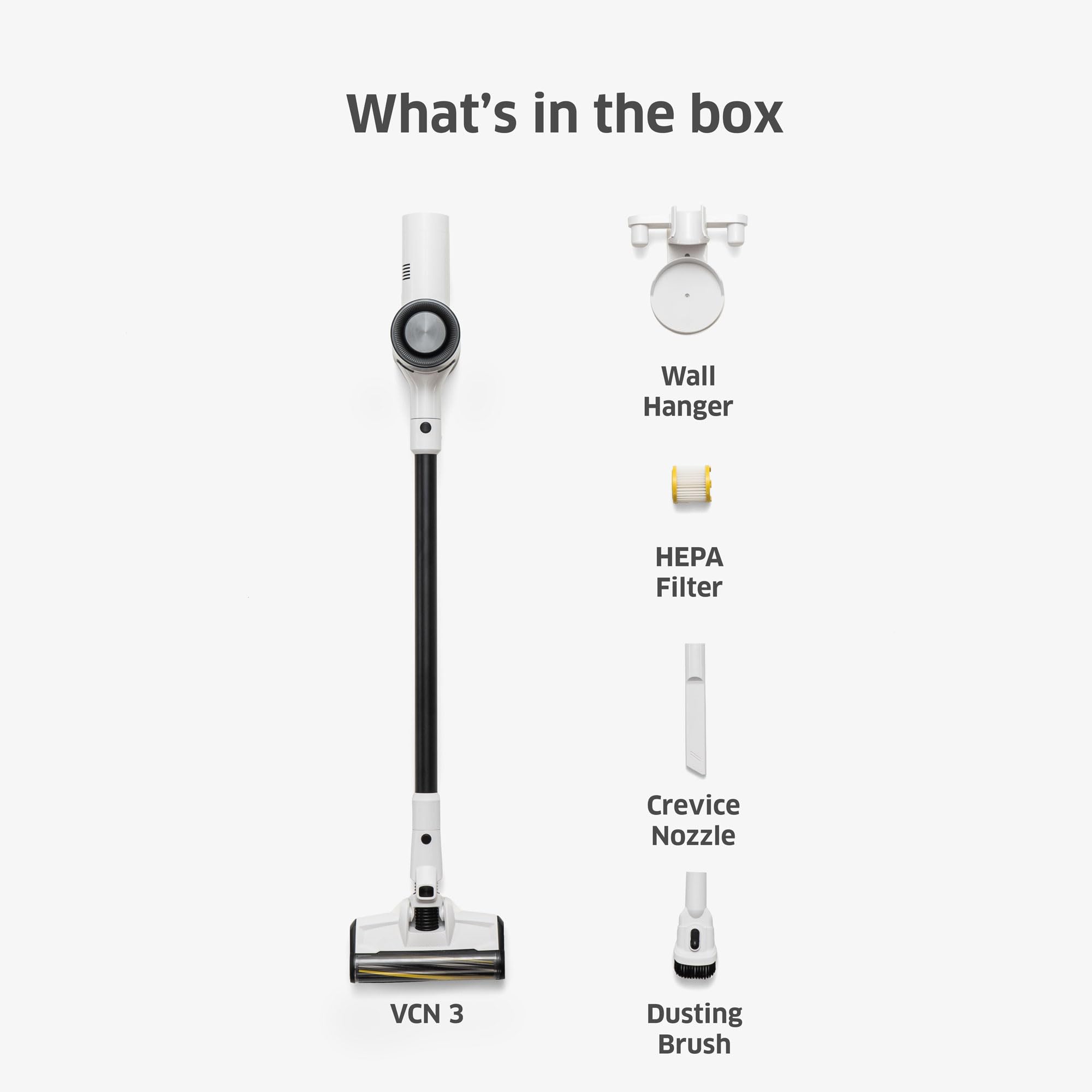 Krcher   Vcn 3 Cordless Stick Vacuum   450 W Motor   3 Power Levels   59 Minute Runtime   With Accessories,White