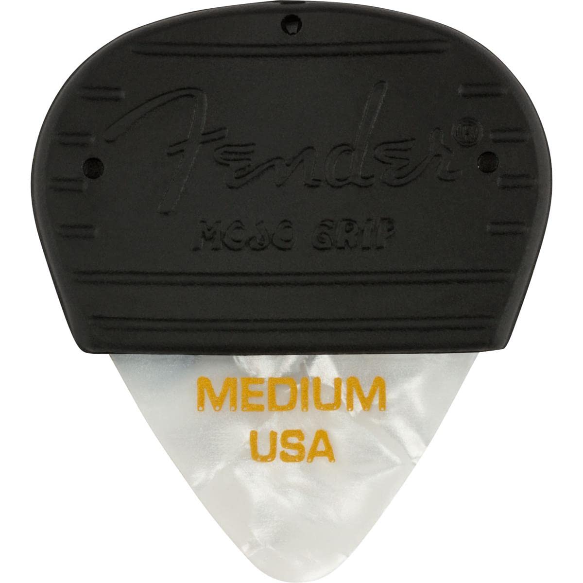 Fender Mojo Grip Guitar Picks 351 Shape, Celluloid, White Moto, Medium, 3 Pack