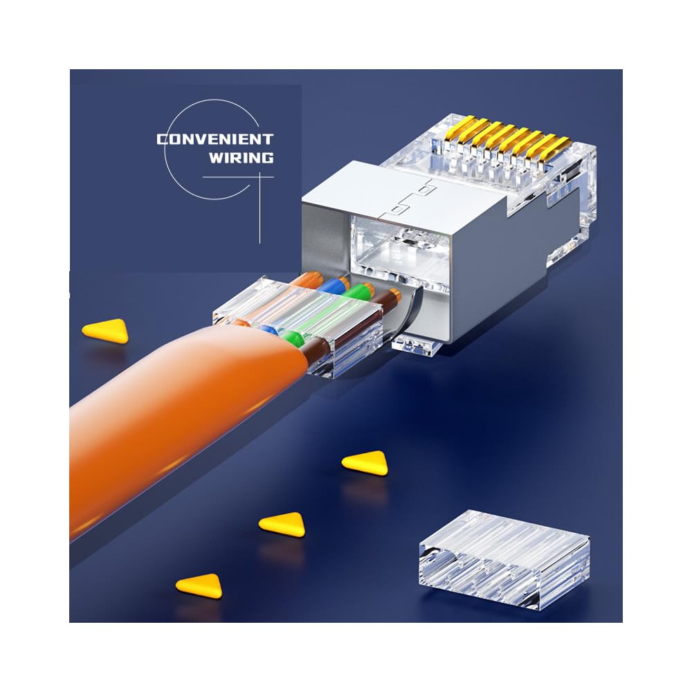50 Pcs Cat7 Cat7A Rj45 Connectors, Cat7 Cat7A Rj45 Plugs, Sheilded Rj45 8P8C Cat7/Cat7A Up To 10Gbps For Ethernet Lan Cable, Silver