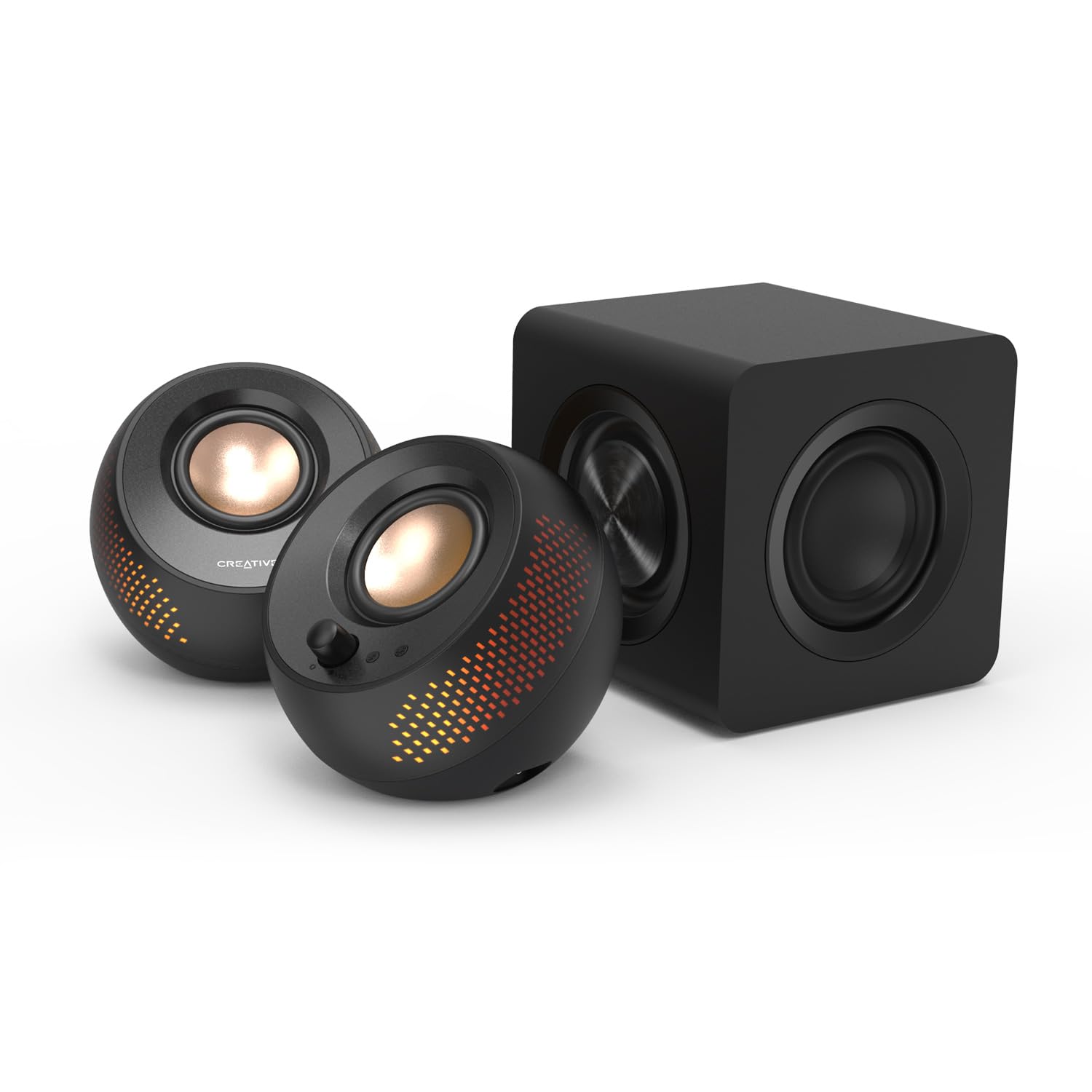 Creative Pebble X Plus 2.1 USB-C Computer Speakers with Subwoofer and Customizable RGB Lighting, Bluetooth 5.3, USB Audio, Up to