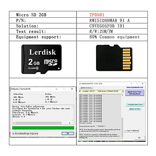 Lerdisk Factory Wholesale Micro Sd Card 2Gb Pack Of 3 In Bulk Microsd With Adapter Produced By Authorized Licencee (2Gb)