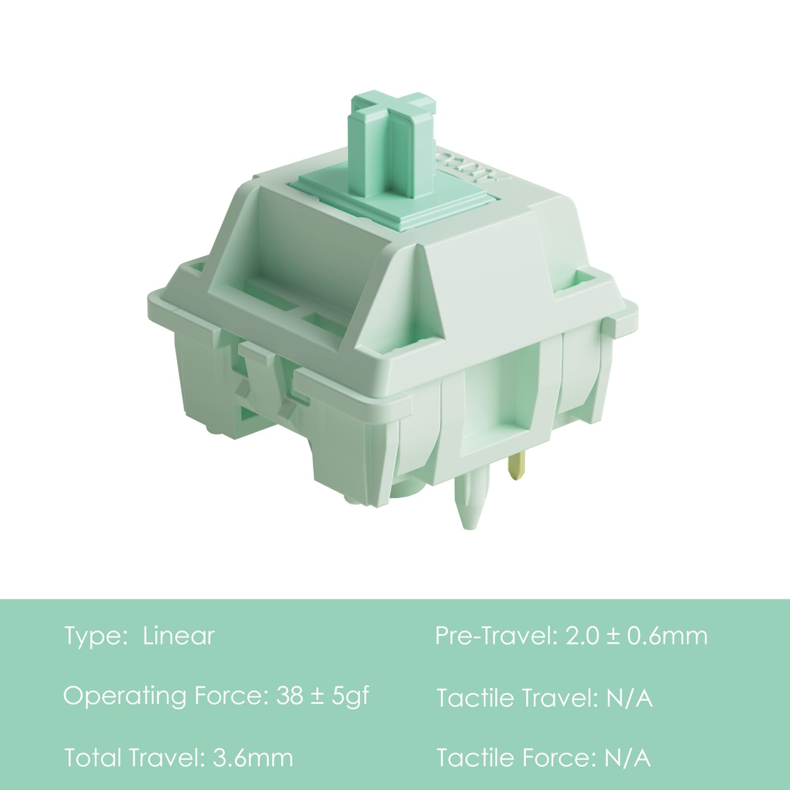 Akko Botany Keyboard Switch For Mechanical Gaming Keyboard, 5 Pin 38Gf Linear Pre Lubed Switches (45Pcs)