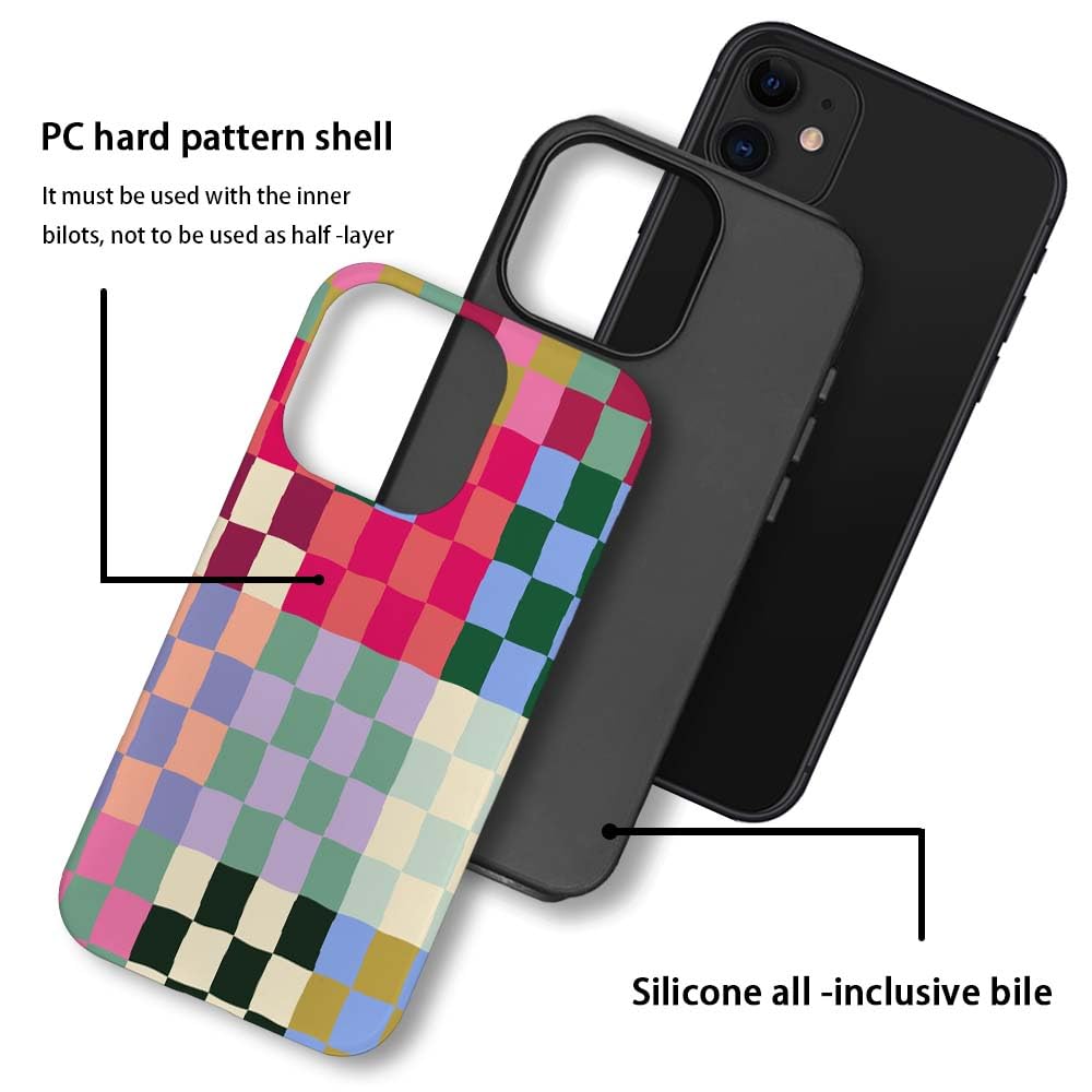 Seized Case Compatible With For Iphone 11,Colorful Checkerboard Phone Case For Girl Women Boy Men,Durable Protection Case For Ip