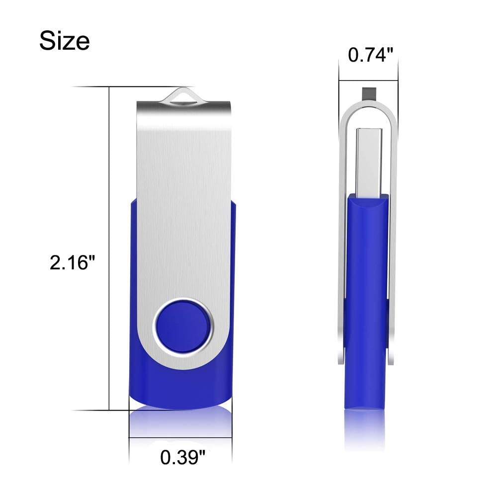 Aiibe 32Gb Flash Drive 50 Pack Usb Flash Drive 32Gb Thumb Drive Bulk Usb 2.0 Memory Stick Usb Stick Usb Drive 32Gb Jump Drives Wholesale, Blue