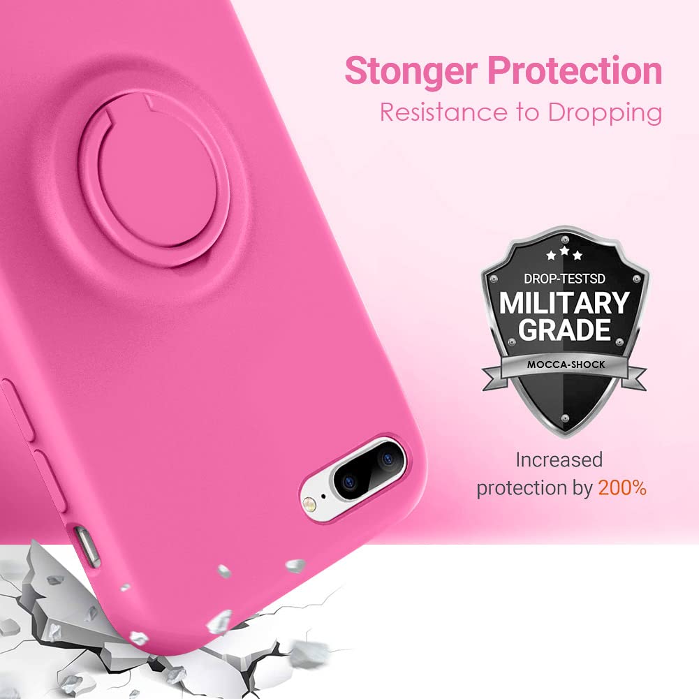 Mocca For Iphone 7 Plus Phone Case, Iphone 8 Plus Case With Ring Kickstand | Super Soft Microfiber Lining Anti Scratch | Full Bo