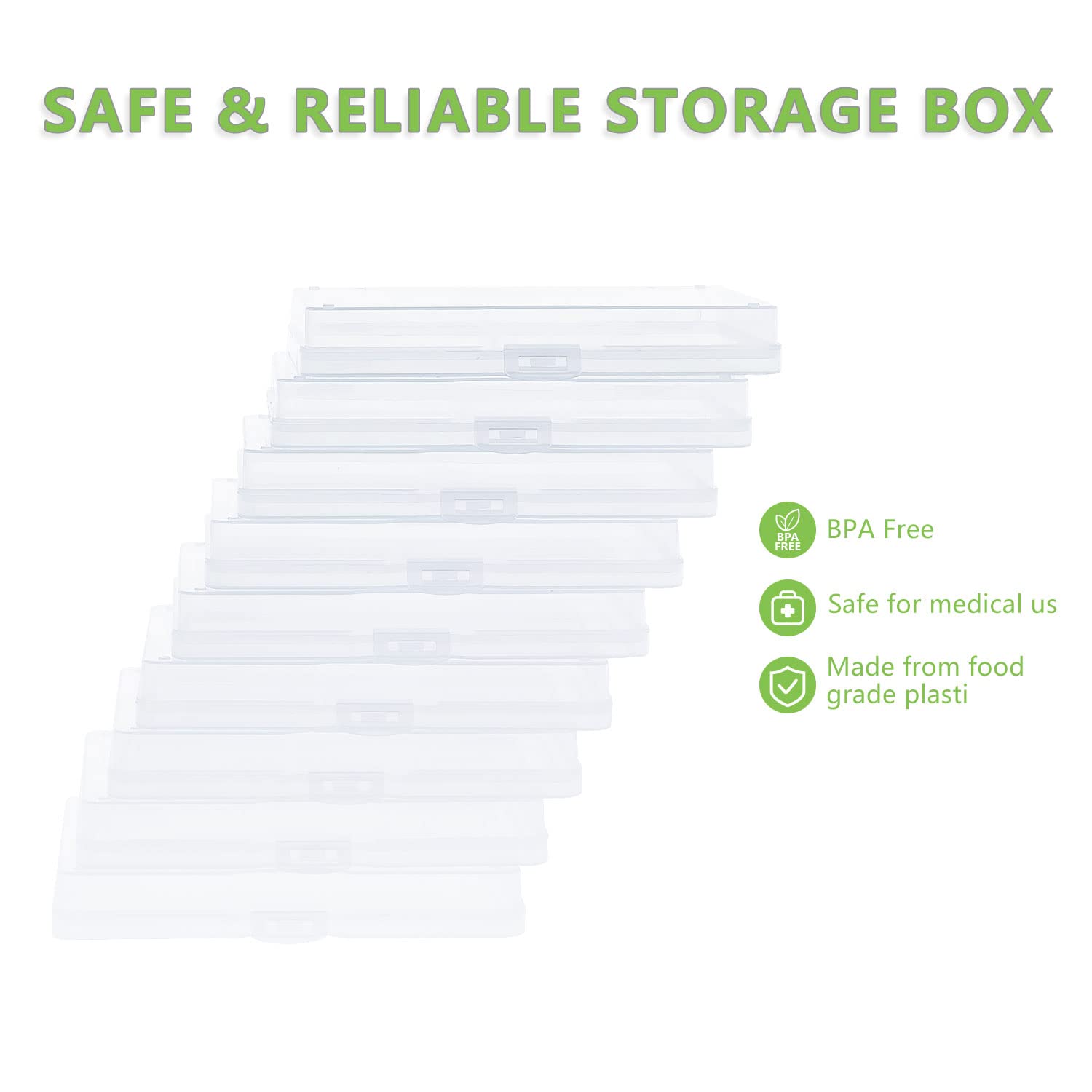 Idekooror Photo Storage Box 5'' X 7'', 18 Inner Extra Large Photo Case Photo Organizer Acid Free Photo Boxes Storage, Plastic Cr