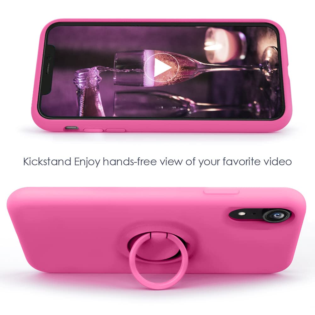 Mocca For Iphone Xr Case With Ring Kickstand | Super Soft Microfiber Lining | Anti Scratch Full Body Shockproof Protective Silic