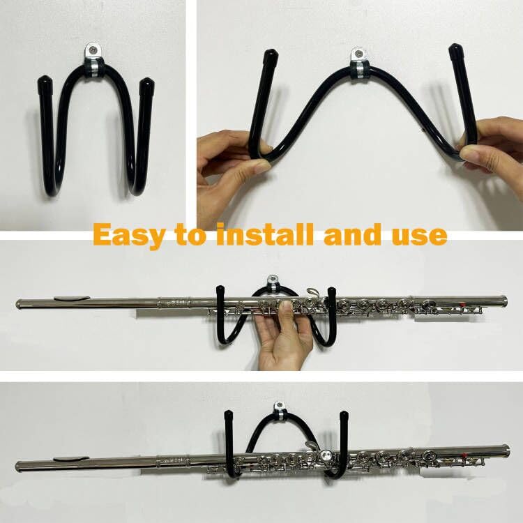 Auxphome 3 Pack Flute Wall Mount Hanger, Flute Wall Hanger Holder Flute Shelf Flute Display Rack   Keeps Your Instrument Within