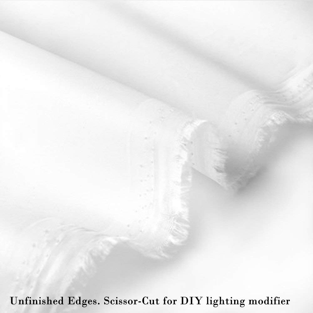 Meking Light Diffuser Diffusion Fabric 2 Yard X 67 Inch /2 X 1.7 Meters Nylon Silk White Seamless Light Modifier For Photography