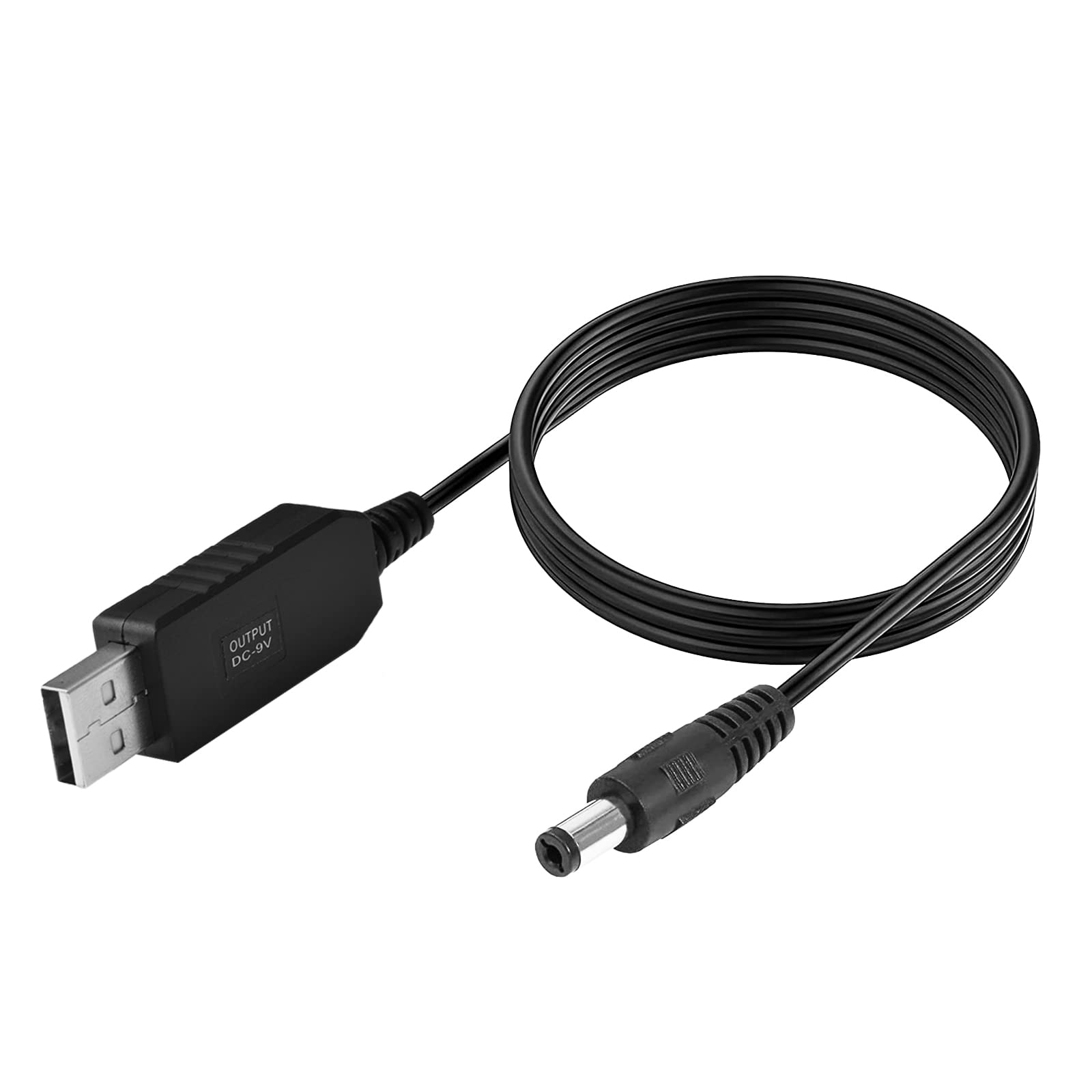 Sqrgreat Usb To 9V Adapter   Dc 5V To Dc 9V Step Up Cable Cord With Dc Jack 5.5 X 2.1Mm For Fan, Table Lamp, Piano Keyboard, Blu