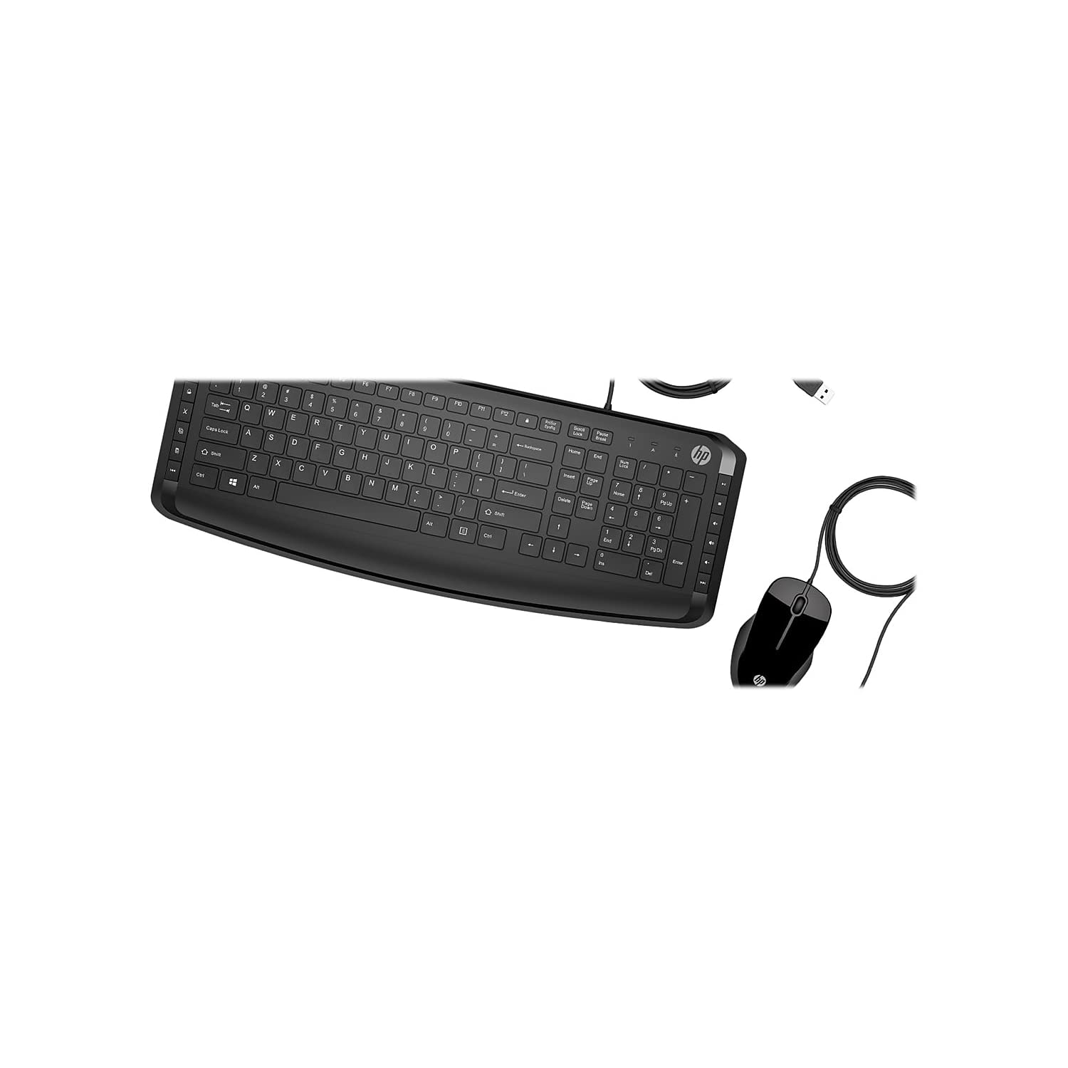 Hp Pavilion Wired Keyboard And Mouse 200 Black   Usb A, Full Size, 12 Enhanced F Keys, 3 Leds For Cap Locknum Lockscroll Lock, U