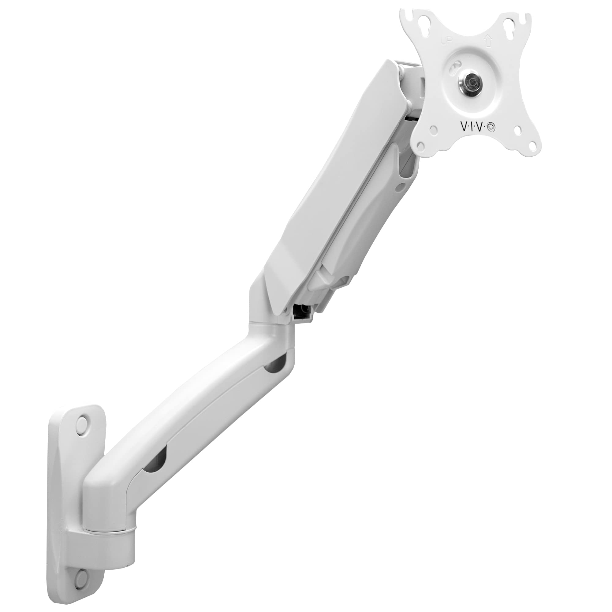 VIVO Single Monitor Counterbalance Wall Mount for 32 inch Screens up to 19.8 lbs, Full Motion, Max VESA 100x100, White, MOUNT V001GW